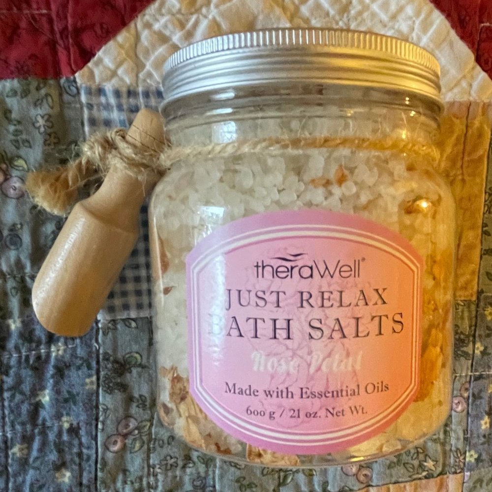 theraWell Just Relax Bath Salts - Rose Petal - NWT